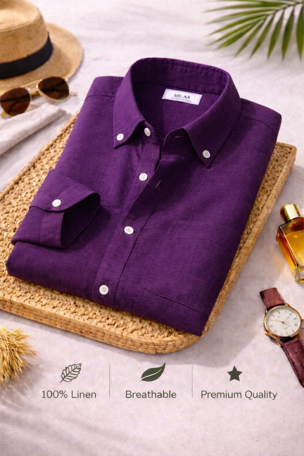 Men's Classic Linen Shirt Combo – 4 Piece Premium Half Sleeve Shirt Set