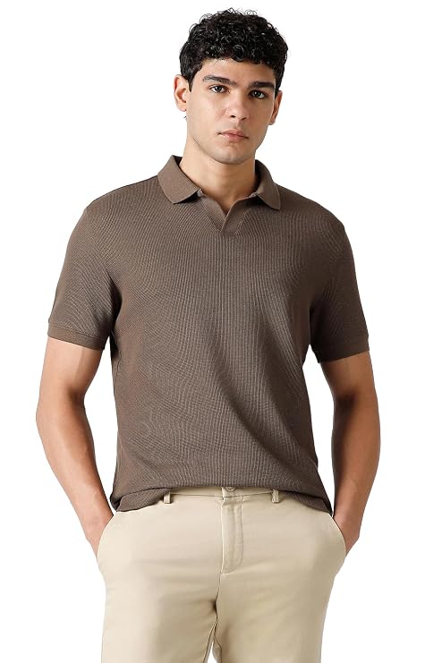 Polo T Shirt for Men | Premium Cotton | Waffle Knit Textured | Regular Fit | Johnny Collar | Elegant Style | Casual Wear