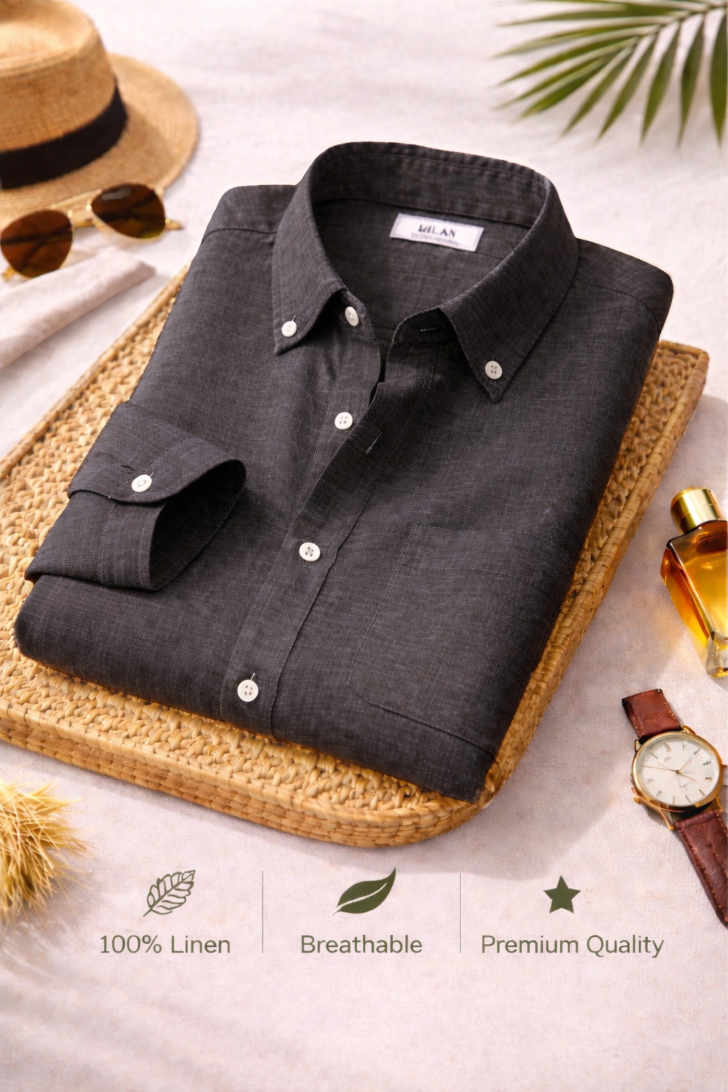 Men's Classic Linen Shirt Combo – 4 Piece Premium Half Sleeve Shirt Set